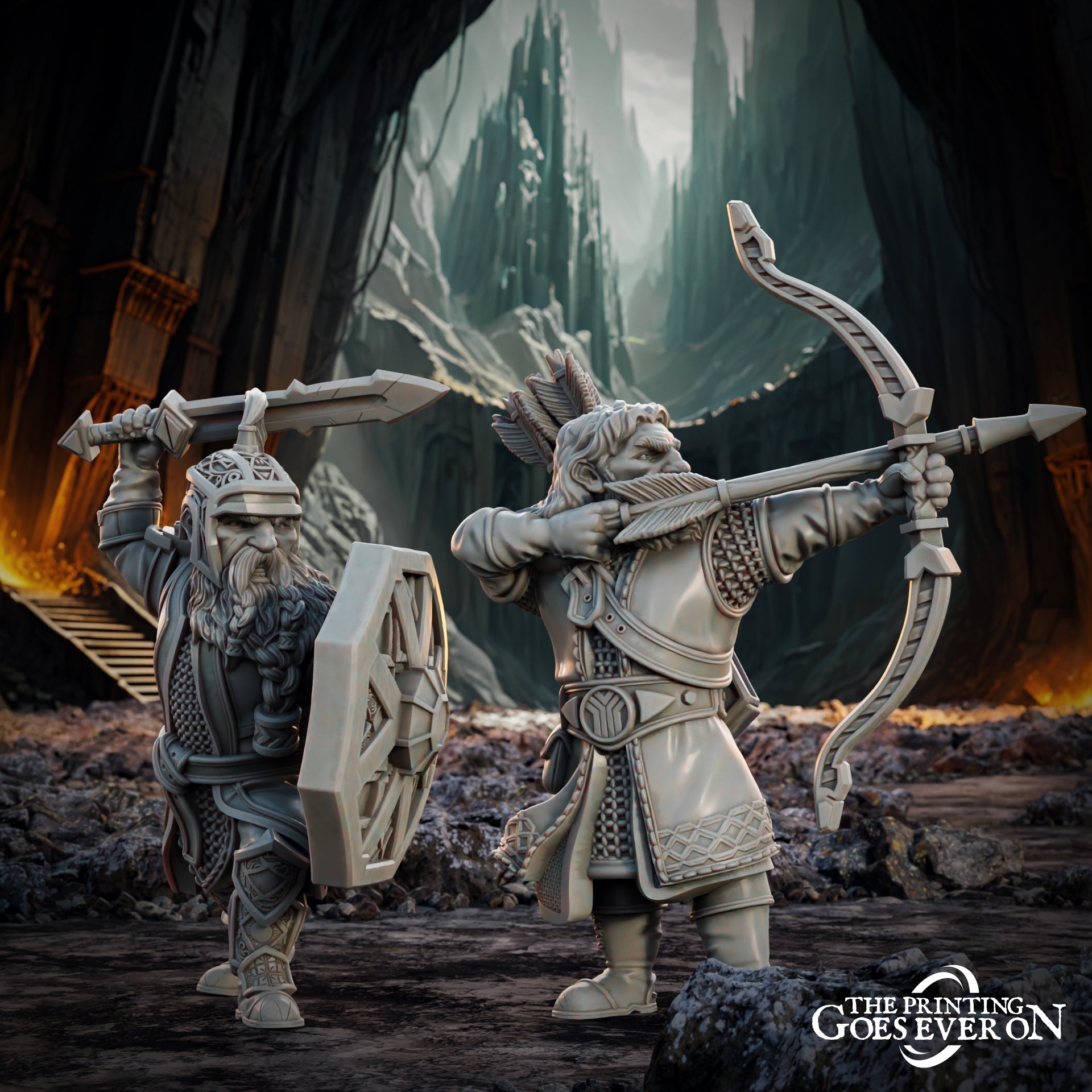 Foto del producto Tabletop 28mm The Printing Goes Ever On (TPGEO) 0: Héroes enanos - Drafnar y Murdan - Guerreros legendarios del reino enano
