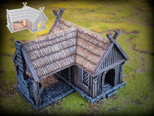 Foto del producto de Tabletop 28mm, piezas de terreno, casas, decoración y bits de Creation Conquest (CC) 0: Herrería - Reino de Sajonia - Pueblo medieval de los señores de los caballos