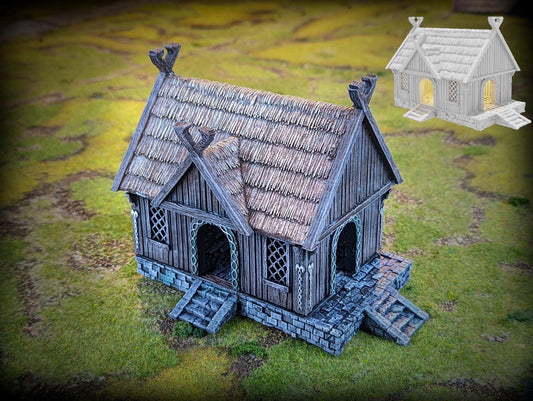 Foto del producto de Tabletop 28mm, piezas de terreno, casas, decoración y bits de Creation Conquest (CC) 0: Casa del Guerrero - Reino de Sajonia - Aldea medieval de los señores de los caballos
