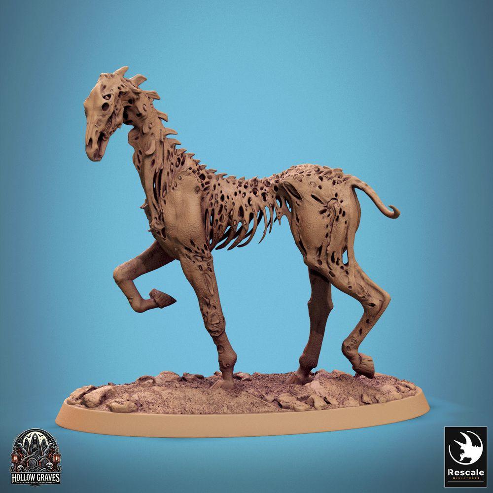 Foto del producto Tabletop 28mm Lord of the Print (LotP) 0: Miniatura de Tabletop: Caballo No Muerto - Hueso, Montura Zombie, Caballo de Tumba, Caballo del Terror Doomstride (24_10_C7)