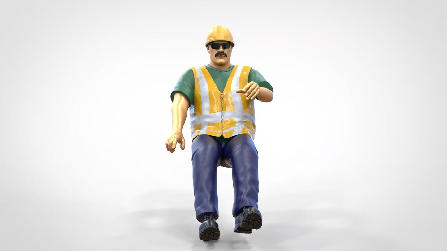 Foto del producto 0: Conductor de obrero - Con casco y gafas de sol - En el vehículo