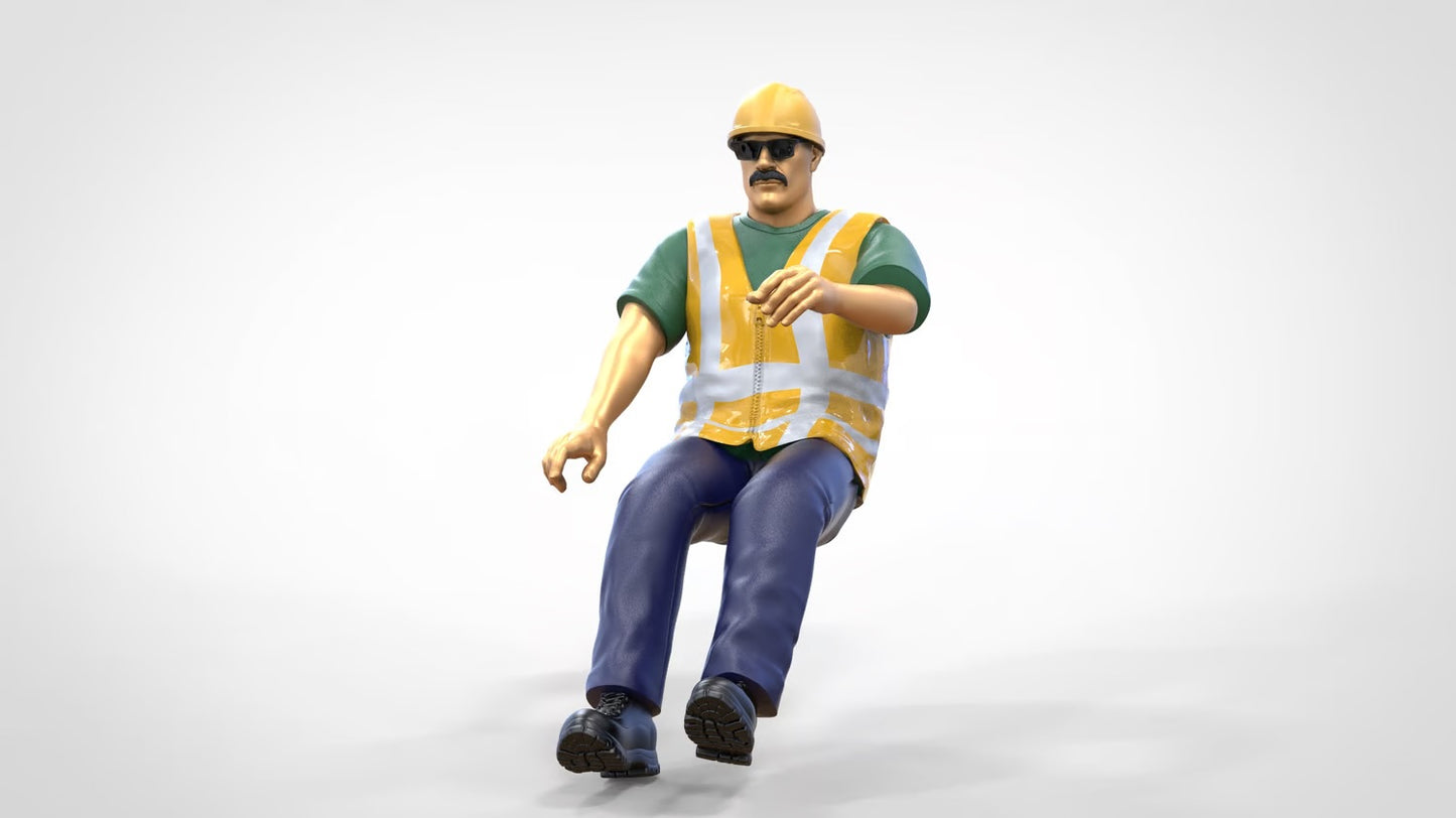 Foto del producto 0: Conductor de obrero - Con casco y gafas de sol - En el vehículo