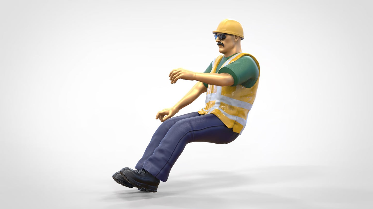Foto del producto 0: Conductor de obrero - Con casco y gafas de sol - En el vehículo