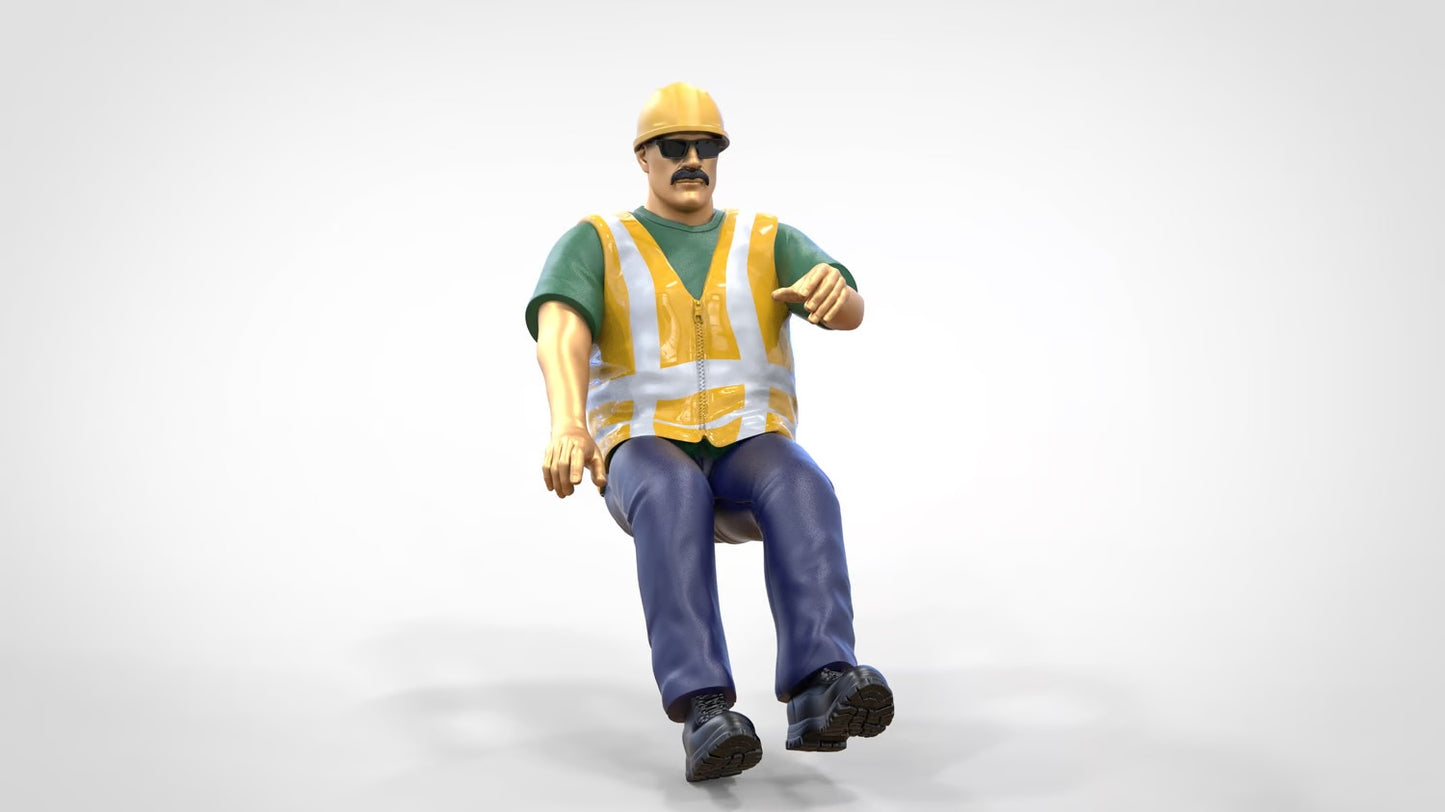 Foto del producto 0: Conductor de obrero - Con casco y gafas de sol - En el vehículo