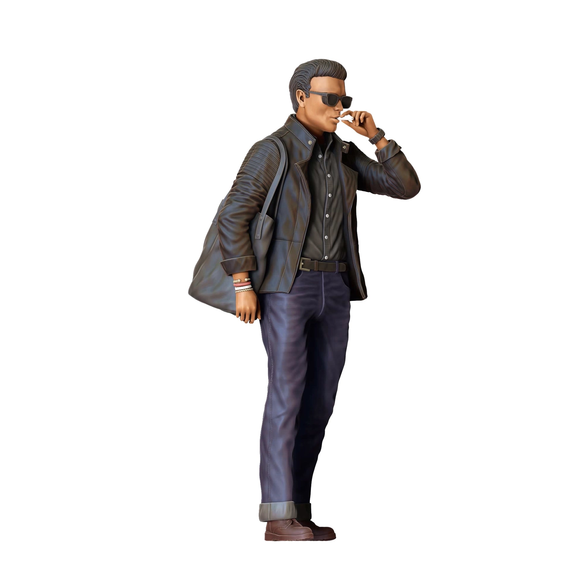 Foto del producto 0: Hombre con chaqueta de cuero - Estilo Rockabilly Rock n Roll