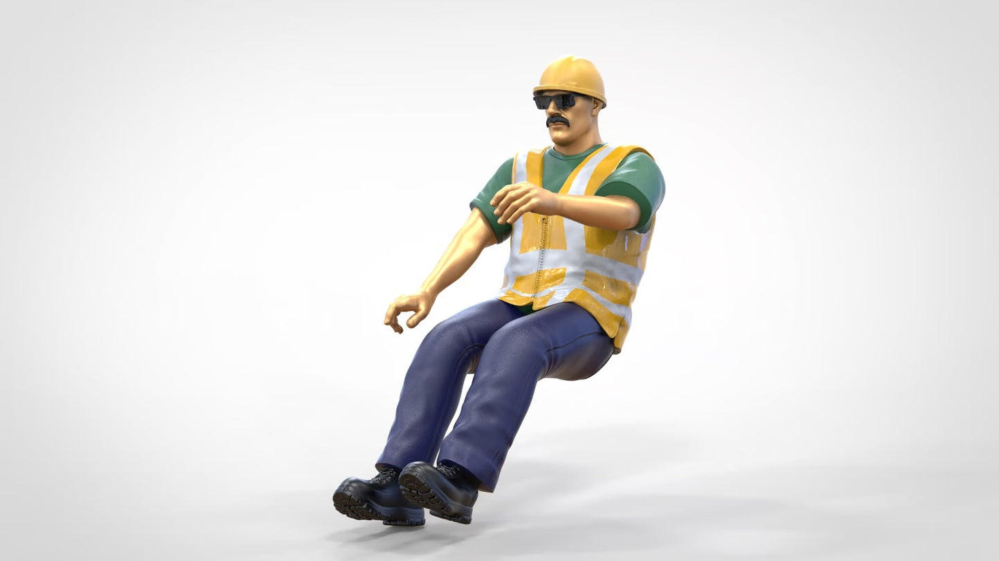 Foto del producto 0: Conductor de obrero - Con casco y gafas de sol - En el vehículo