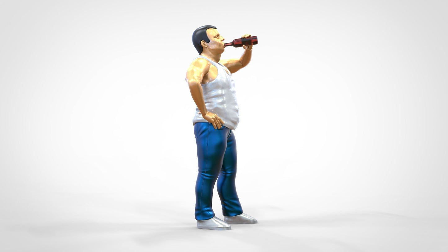 Produktfoto 0: Mann mit Bierflasche und Bierbauch