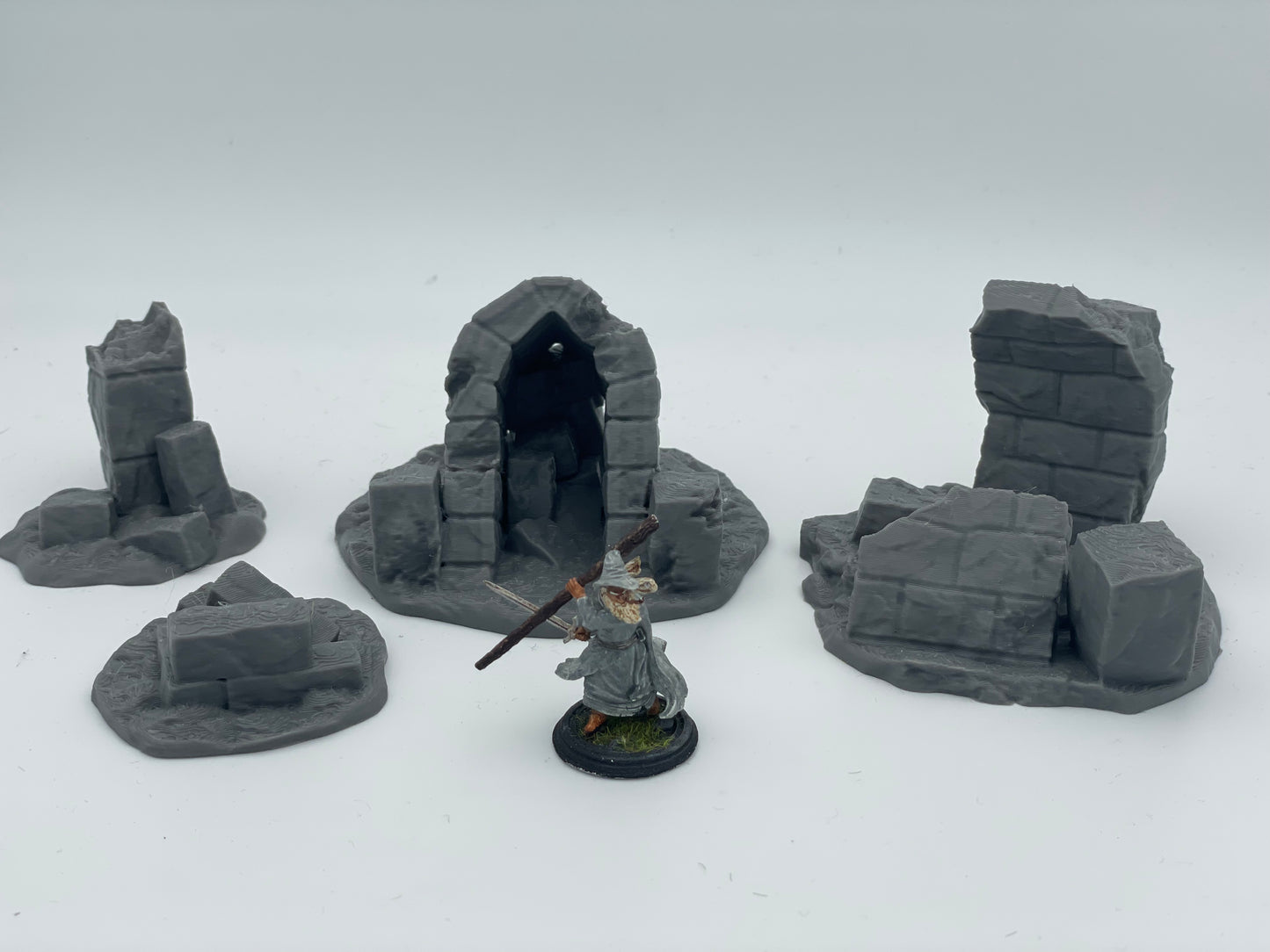 Foto del producto Tabletop 28mm The Printing Goes Ever On (TPGEO) 0: Ruinas A-D - Escombros de una ciudad medieval - Restos de una muralla, grava y montones de piedras