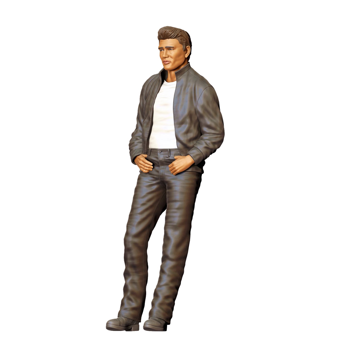 Imagen del producto 6 de 6: Hombre de cuero con camiseta - Figura con pose genial (Ref. Nr. 408)