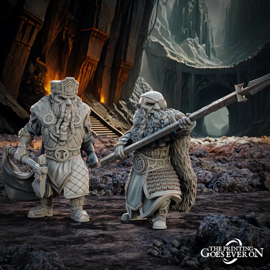 Foto del producto Tabletop 28mm The Printing Goes Ever On (TPGEO) 0: Rey Enano - Rey Dunnir con Guardia - Líder del Reino Enano
