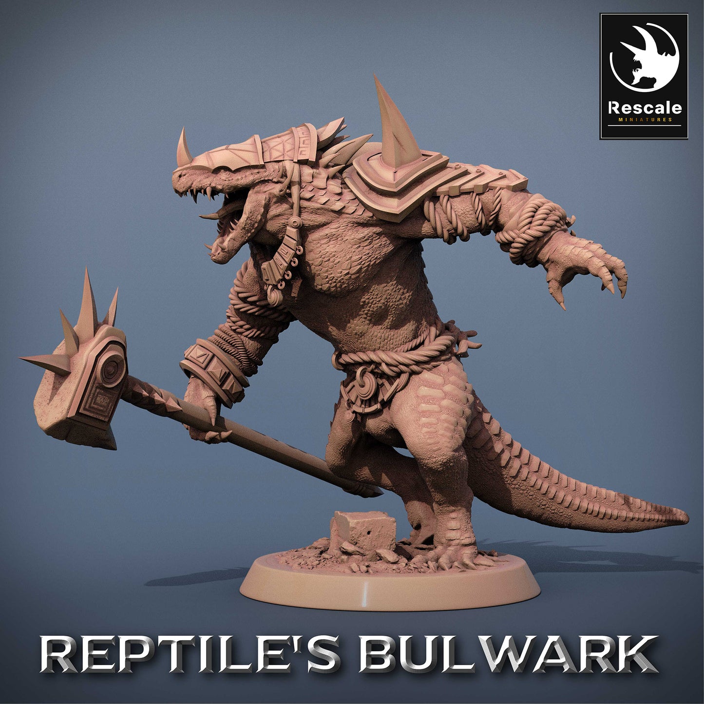 Imagen del producto 2 de 2: Miniatura de Tabletop: Guerrero Lagarto con Martillo de Guerra a Dos Manos, Señor de los Lagartos, Campeón Saurio, Rompedor de Frentes, Guardián del Templo (23_06_F11)