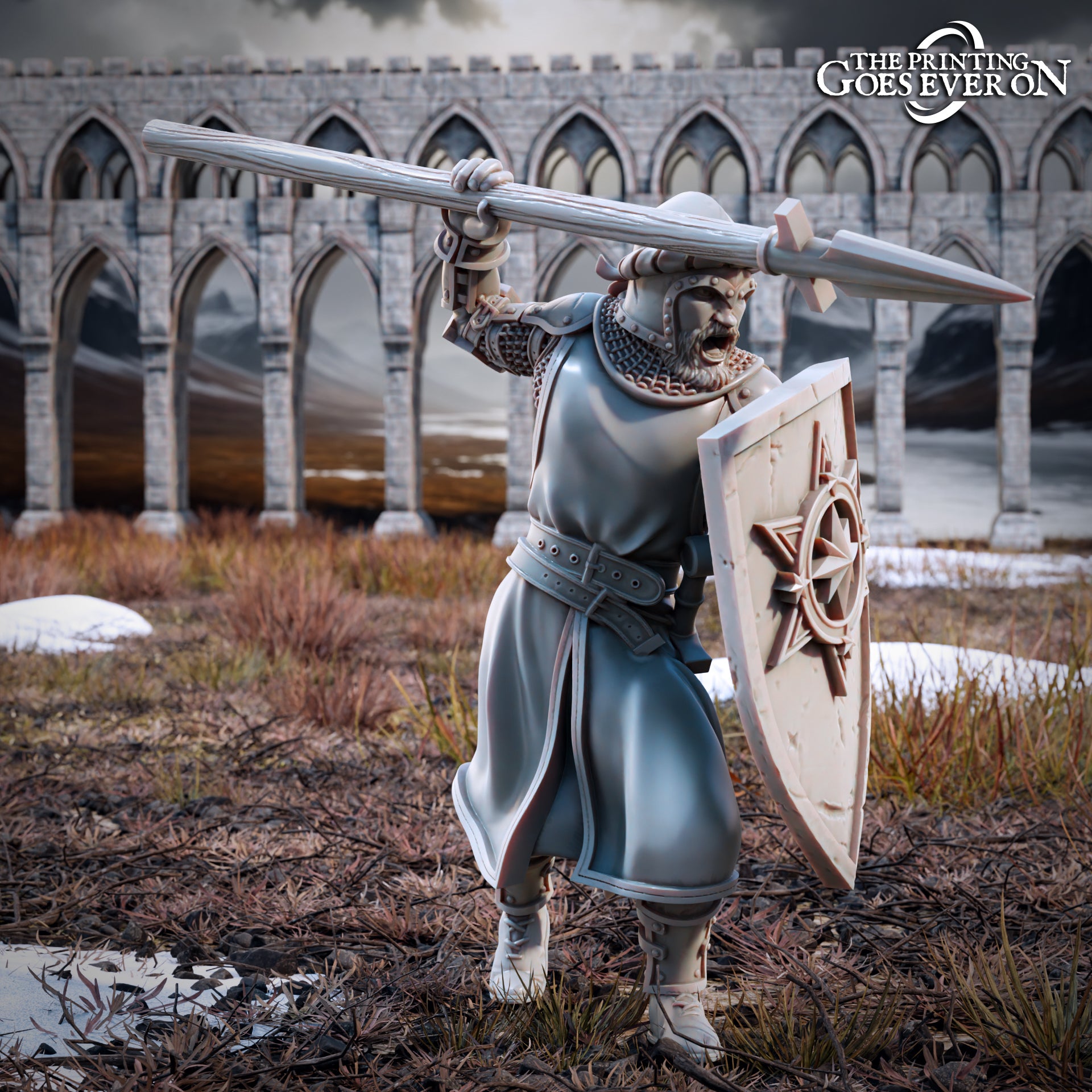 Foto del producto Tabletop 28mm The Printing Goes Ever On (TPGEO) 0: Guerreros humanos - Soldados de los hombres del norte - pequeño grupo