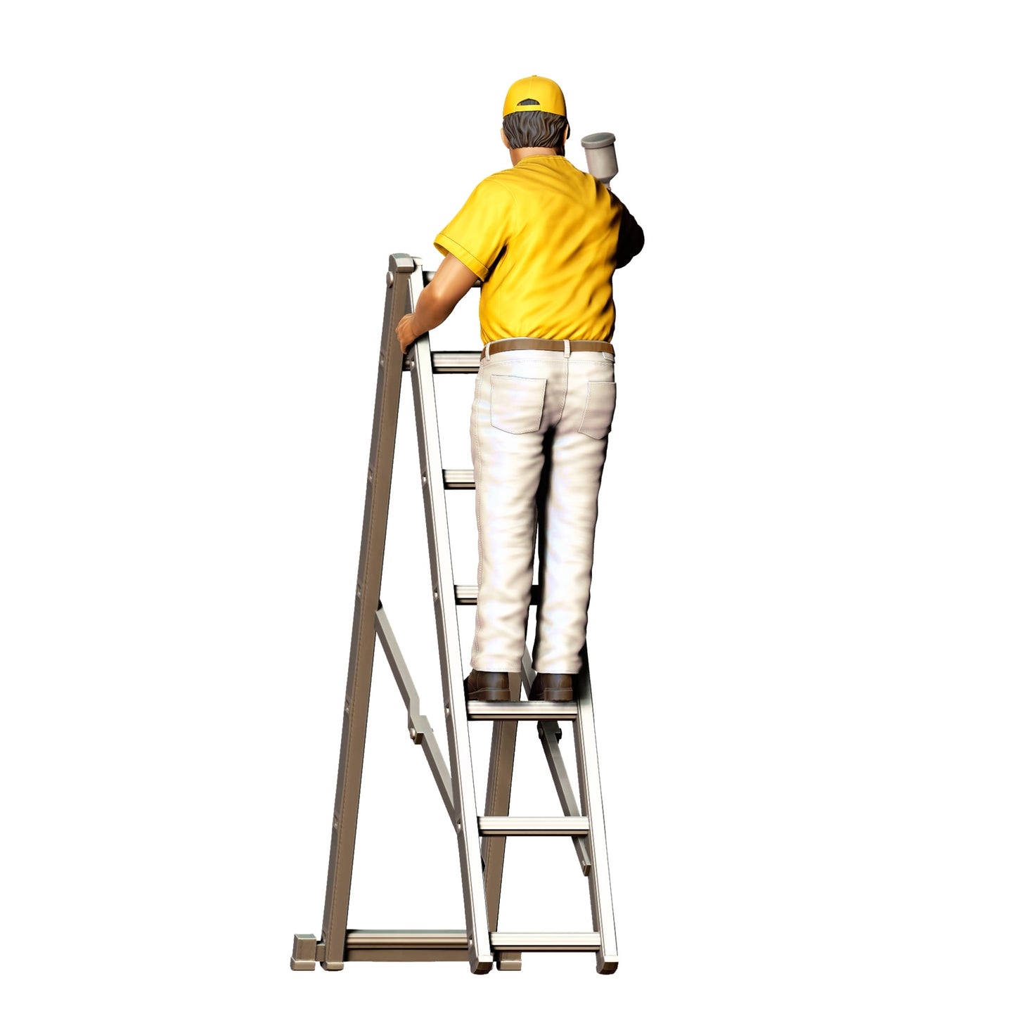 Produktfoto 0: Maler/ Lackierer mit Spraypistole - Handwerker auf Leiter