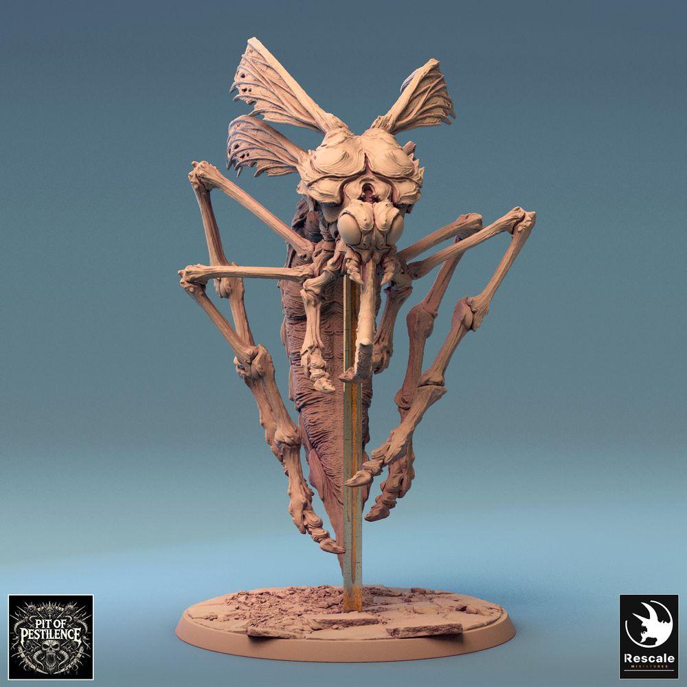 Foto del producto Tabletop 28mm Lord of the Print (LotP) 0: Miniatura de Tabletop: Mosca demoníaca gigante / Mosca de sangre Dravon Hover, monstruo volador, jefe de enjambre (24_08_E4)