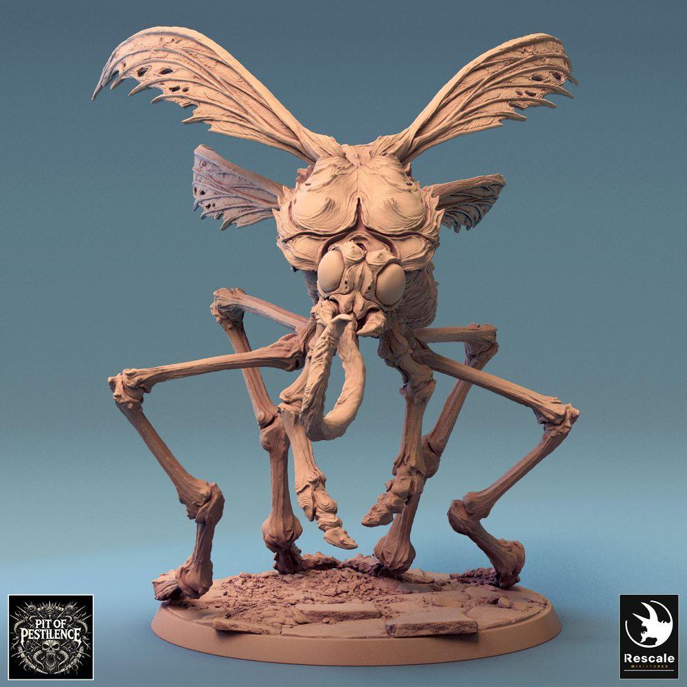 Foto del producto Tabletop 28mm Lord of the Print (LotP) 0: Miniatura de Tabletop: Jinete de bestia con cuernos sobre una enorme bestia mosquito - Monstruo insecto, bestia voladora, demonio de enjambre - E5 Dravon Pursuit (24_08_E5)