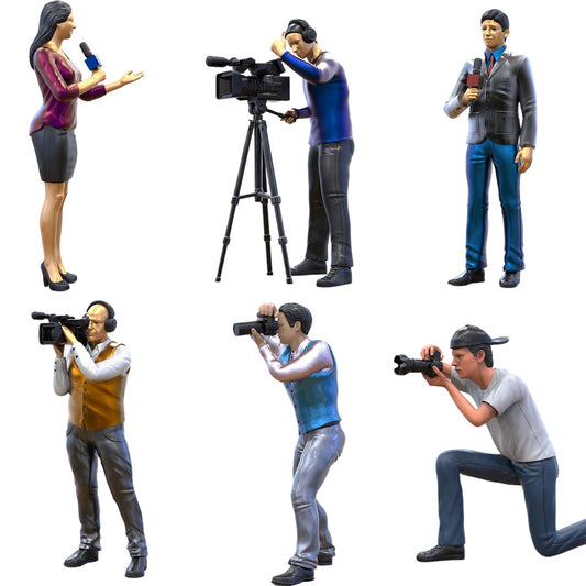 Foto del producto Diorama y modelismo figura en miniatura: Set de reportero, 6 figuras