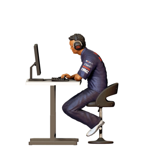 Foto del producto de modelismo de diorama 0: Ingeniero de carreras - Equipo de automovilismo con computadora 2 (Ref. Nr. 317)