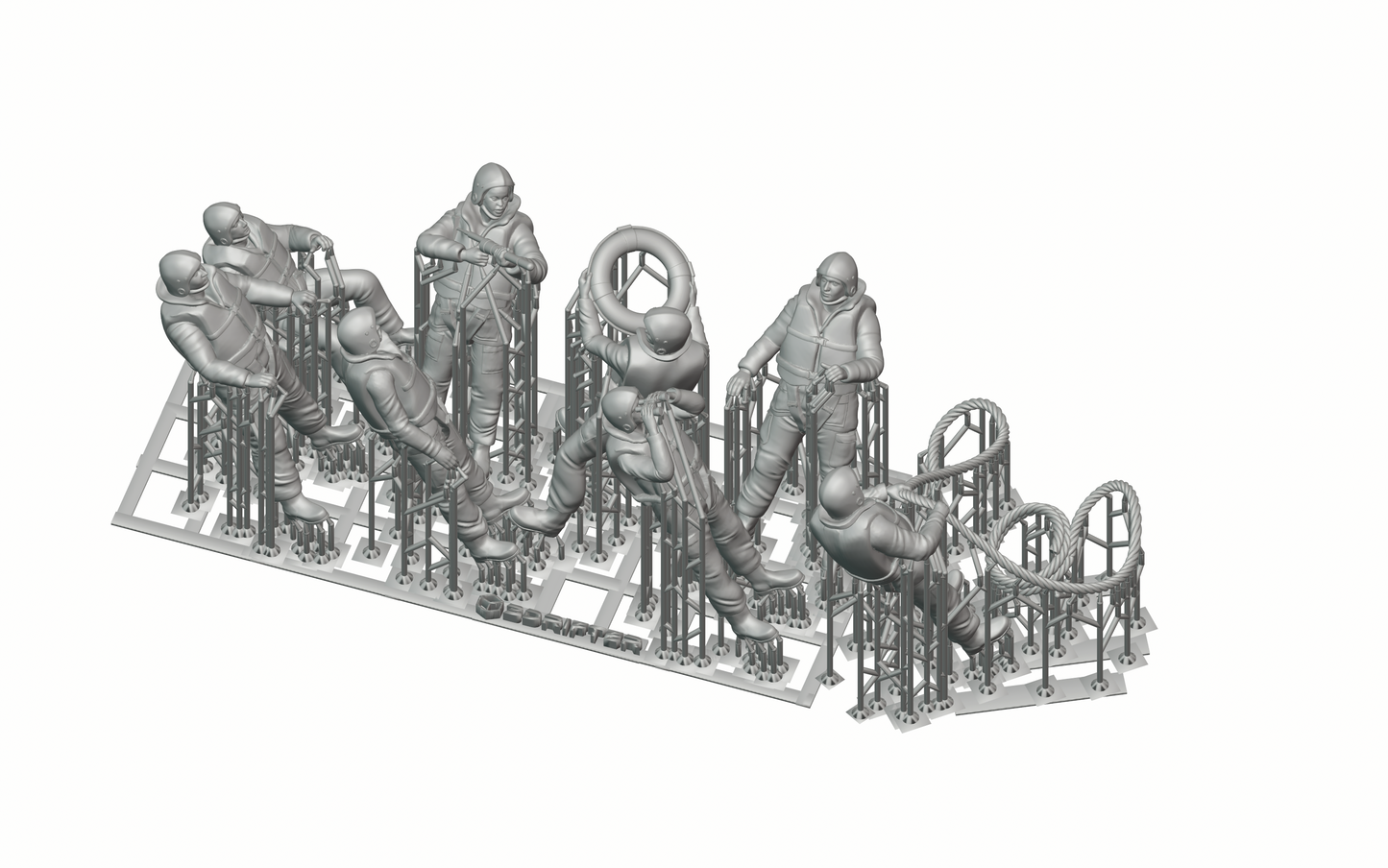 Foto del producto Diorama y modelo de figura en miniatura: Set de rescatistas, 8 figuras