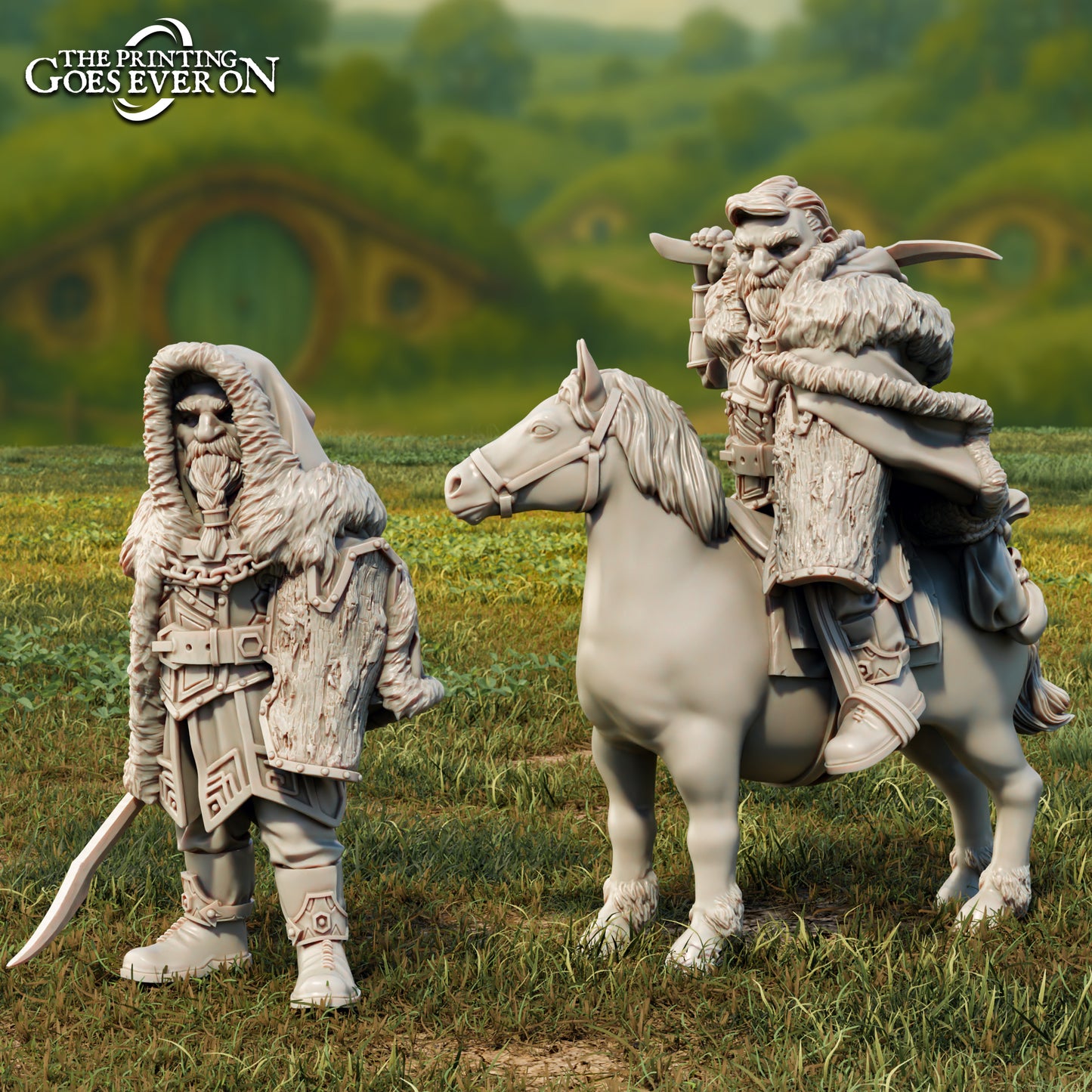 Produktfoto Tabletop 28mm The Printing Goes Ever On (TPGEO) 0: Thargrim - Zwergen Gefährte zu Fuß und auf dem Pony
