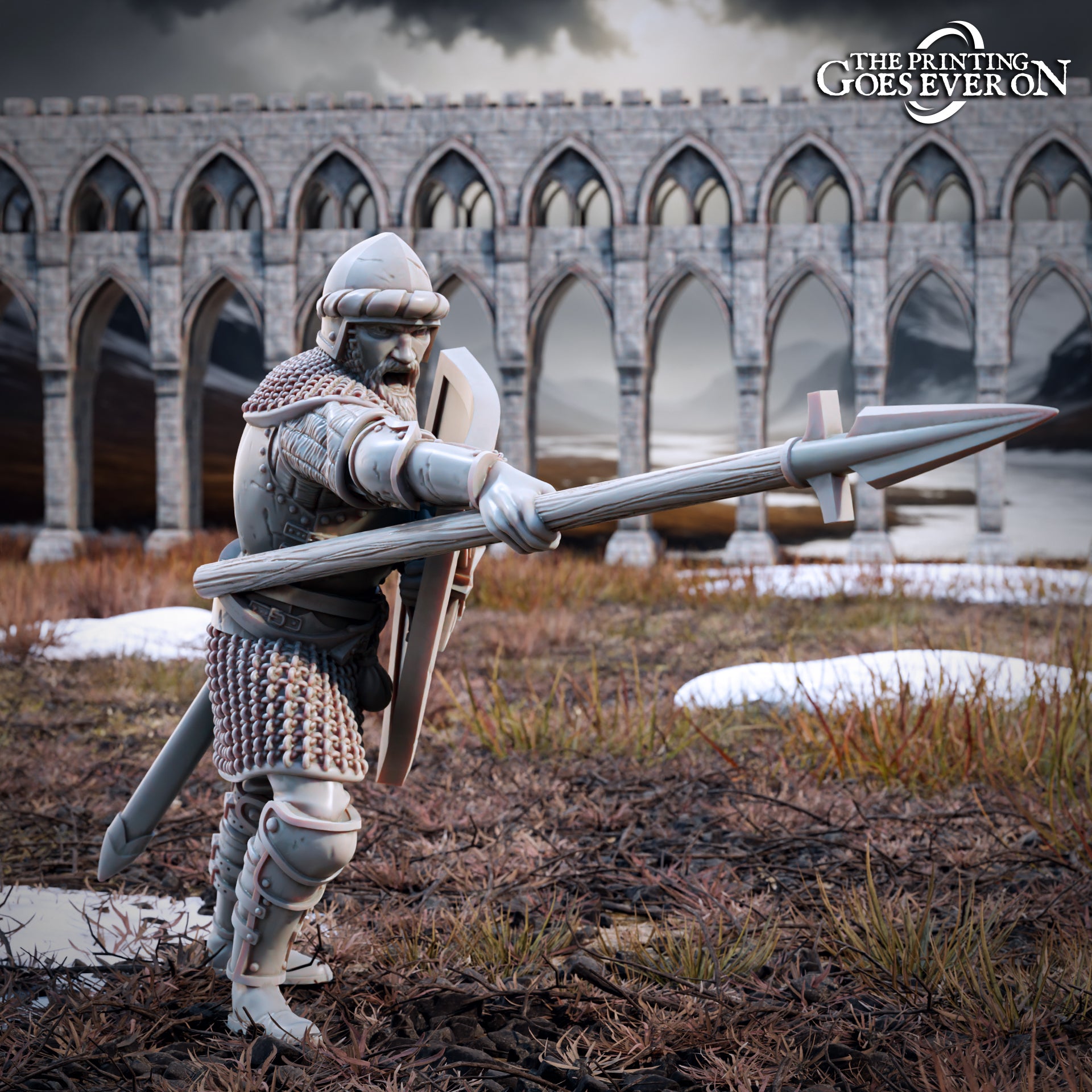 Foto del producto Tabletop 28mm The Printing Goes Ever On (TPGEO) 0: Guerreros humanos - Soldados de los hombres del norte - gran unidad