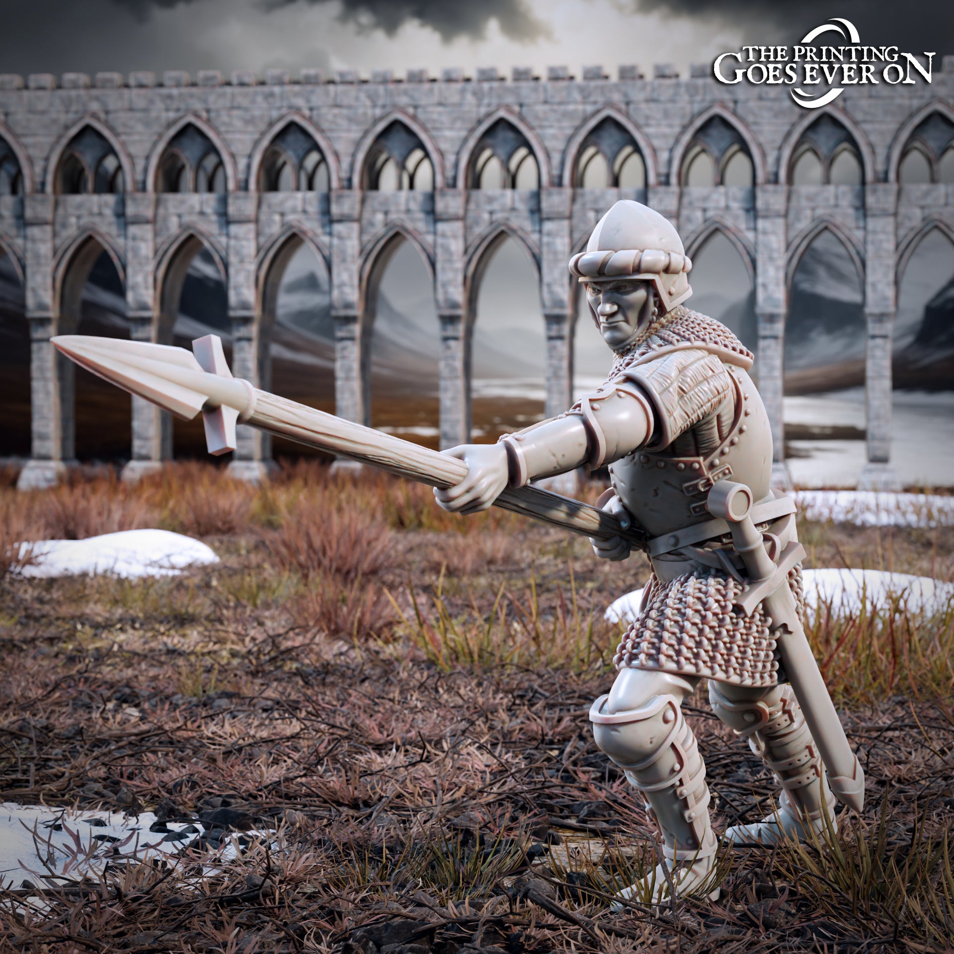 Foto del producto Tabletop 28mm The Printing Goes Ever On (TPGEO) 0: Guerreros humanos - Soldados de los hombres del norte - gran unidad