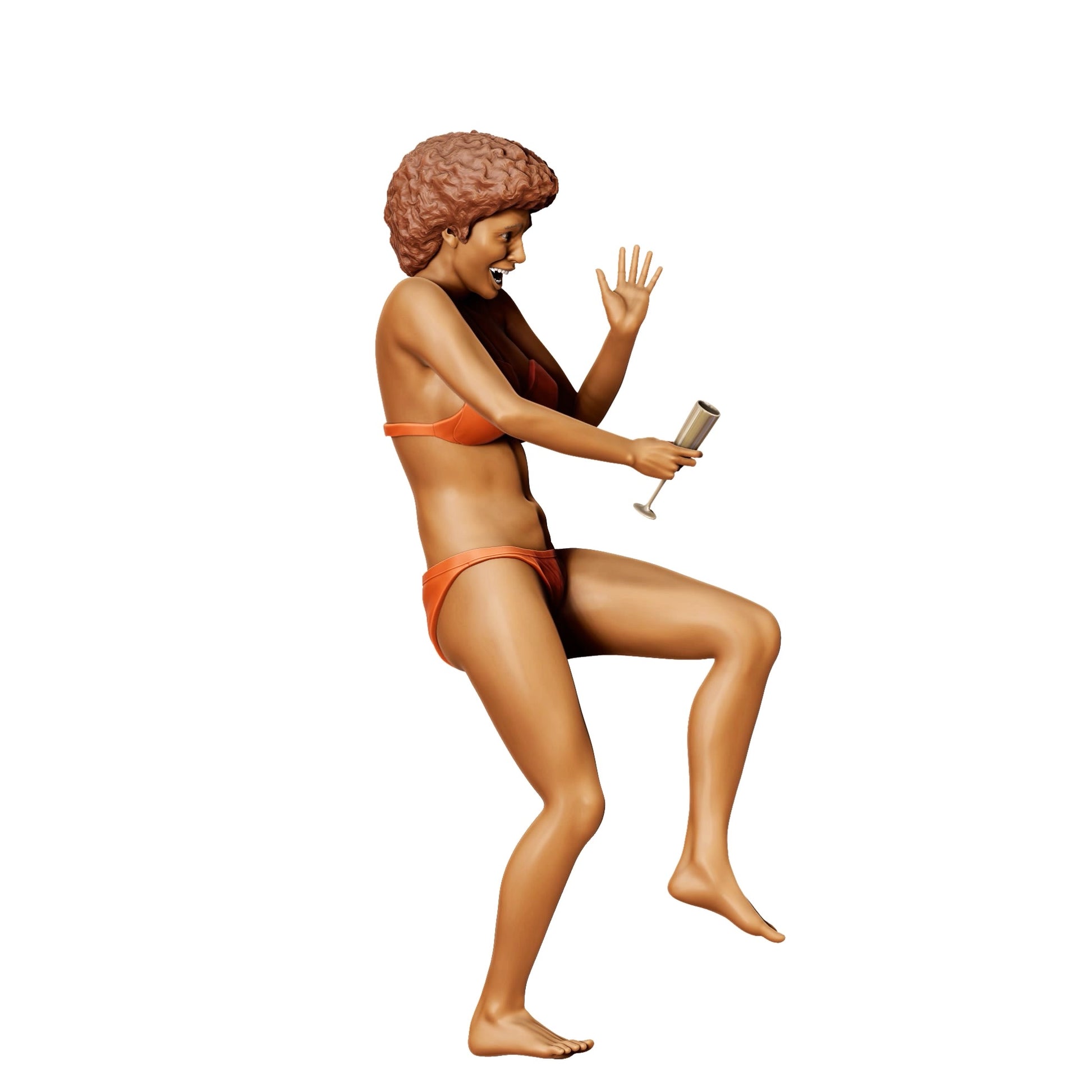 Foto del producto de modelismo de diorama 0: Fiesta en la piscina - Mujer en bikini con copa de champán (Ref. Nr. 324)