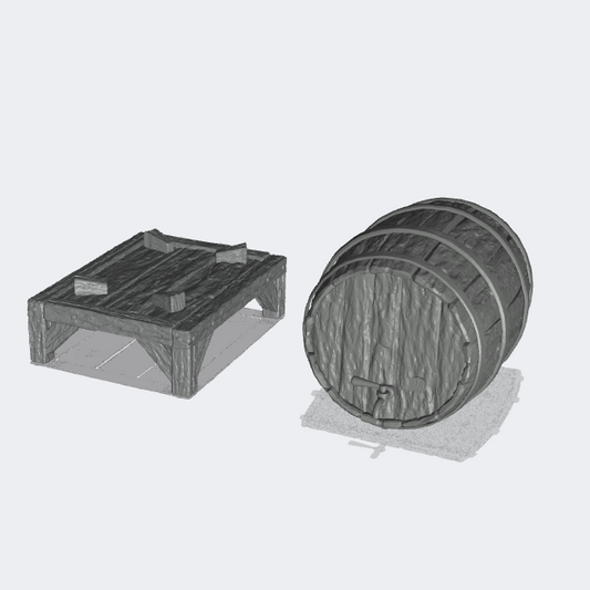 Foto del producto Miniatura Muebles, Decoración Diorama y Modelismo 0: Almacenamiento y Organización: Barril de cerveza con mesa de madera