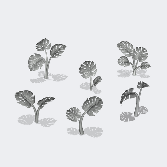 Foto del producto Miniatura Muebles, Decoración Diorama y Modelismo 0: Plantas y Vegetación: 6 Plantas Monstera
