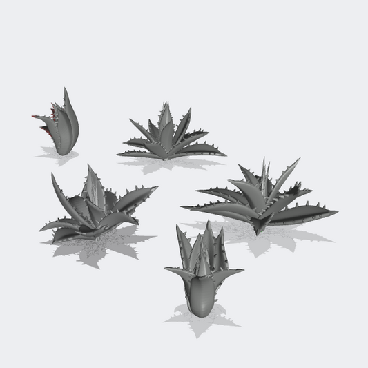 Foto del producto Miniatura Muebles, Decoración Diorama y Modelismo 0: Plantas y Crecimientos: 5 Plantas de Agave