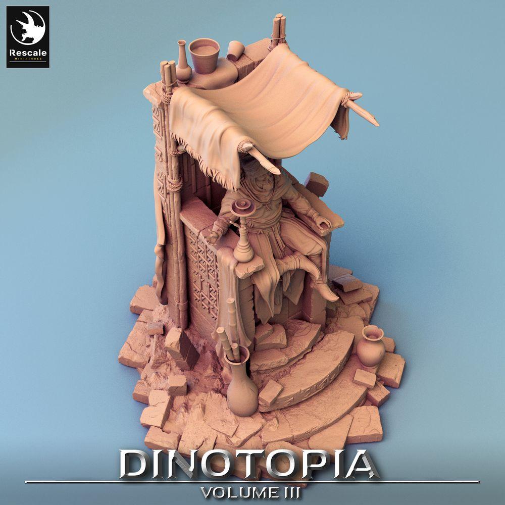 Foto del producto Tabletop 28mm Lord of the Print (LotP) 0: Miniatura de Tabletop: Rey del Desierto en el Trono, Sultán, Calif - Gobernante del Palacio en el Trono, Base de Diorama (24_06_E12)