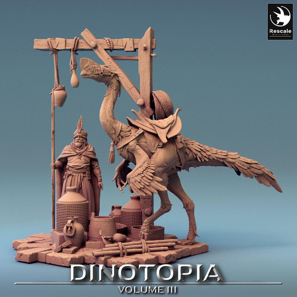 Foto del producto Tabletop 28mm Lord of the Print (LotP) 0: Miniatura de Tabletop: Portador de lanza Guardián del desierto y jinete de Raptor, guerrero nómada, guardia de caravana (24_06_E16)