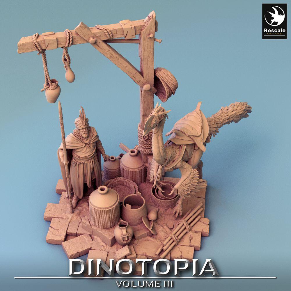 Foto del producto Tabletop 28mm Lord of the Print (LotP) 0: Miniatura de Tabletop: Portador de lanza Guardián del desierto y jinete de Raptor, guerrero nómada, guardia de caravana (24_06_E16)