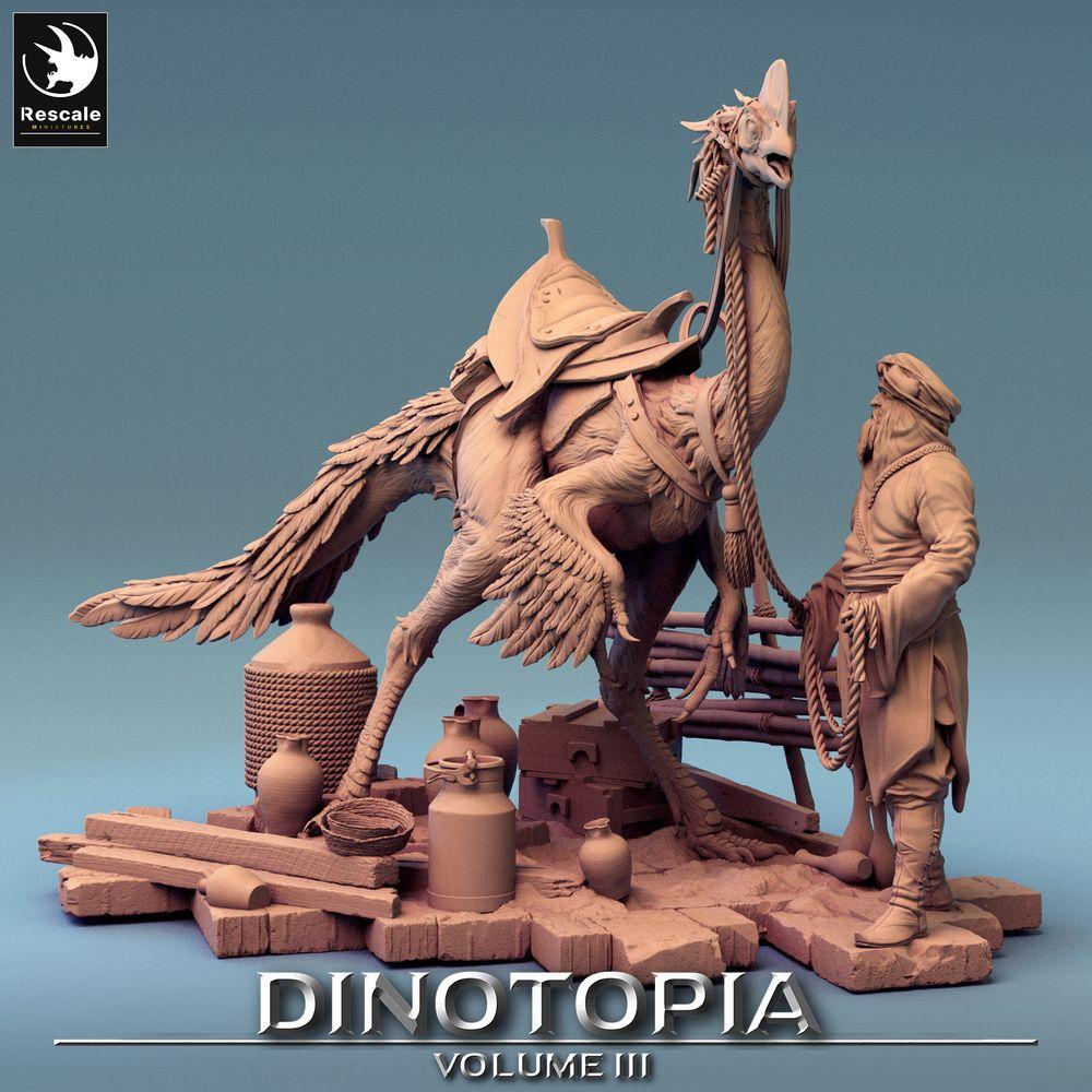 Foto del producto Tabletop 28mm Lord of the Print (LotP) 0: Figura de Fantasía: Guía de Bestias Nómada con Montura de Avestruz, Maestro de Bestias, Líder de Caravana, Explorador (24_06_E26)