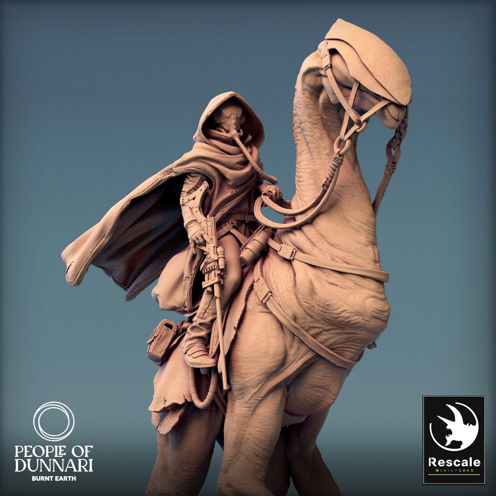 Foto del producto Tabletop 28mm Lord of the Print (LotP) 0: Miniatura de Tabletop: Jinete del desierto sobre Sandstepper, Explorador no muerto, Caballería nómada (24_03_J3)