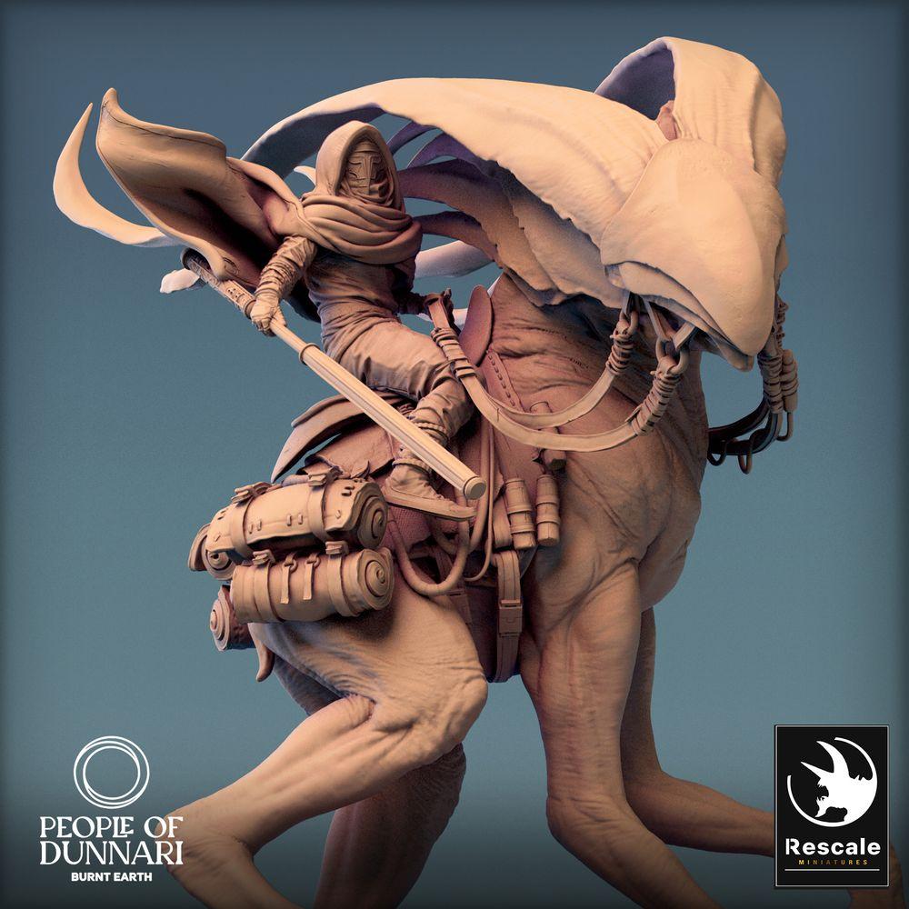 Foto del producto Tabletop 28mm Lord of the Print (LotP) 0: Miniatura de Tabletop: Jinete del desierto en montura de arena, caballero nómada con lanza, explorador del desierto (24_03_A2)