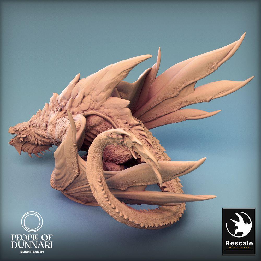 Foto del producto Tabletop 28mm Lord of the Print (LotP) 0: Miniatura de Tabletop: Dunnari Wyvern - bestia dragón acechante, Wyrm / Dragón, monstruo jefe (24_03_K3)
