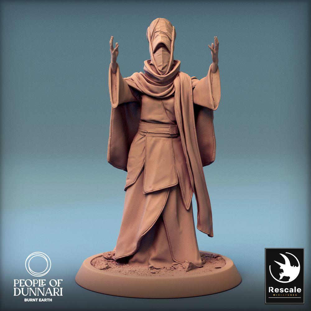 Foto del producto Tabletop 28mm Lord of the Print (LotP) 0: Miniatura de Tabletop: Cultista y Mago Ritual del Sacerdote del Desierto, Dunnari Zahra Alnu Priest (24_03_H13)