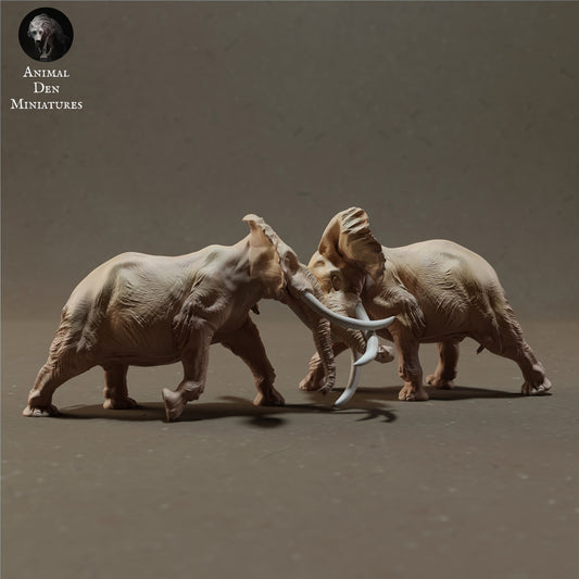 Foto del producto figura de animal diorama, modelismo: 0: Elefantes africanos machos luchando - Animales de la sabana
