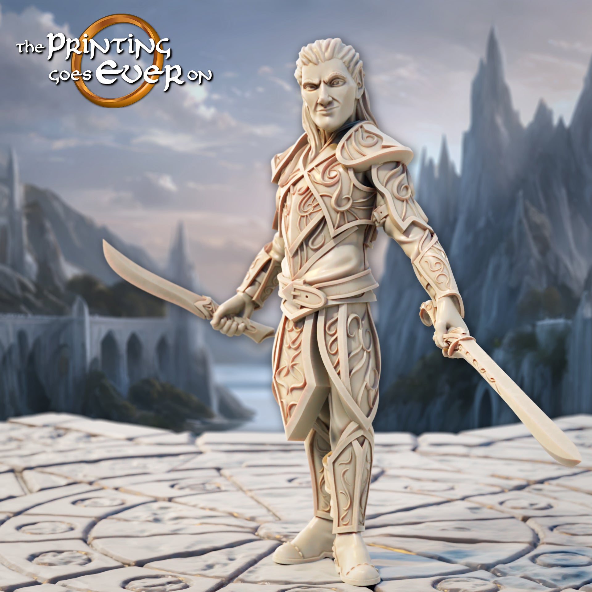 Foto del producto Tabletop 28mm The Printing Goes Ever On (TPGEO) 0: Duelistas Elfos - 2 Guerreros del Pueblo Élfico - Espadachines