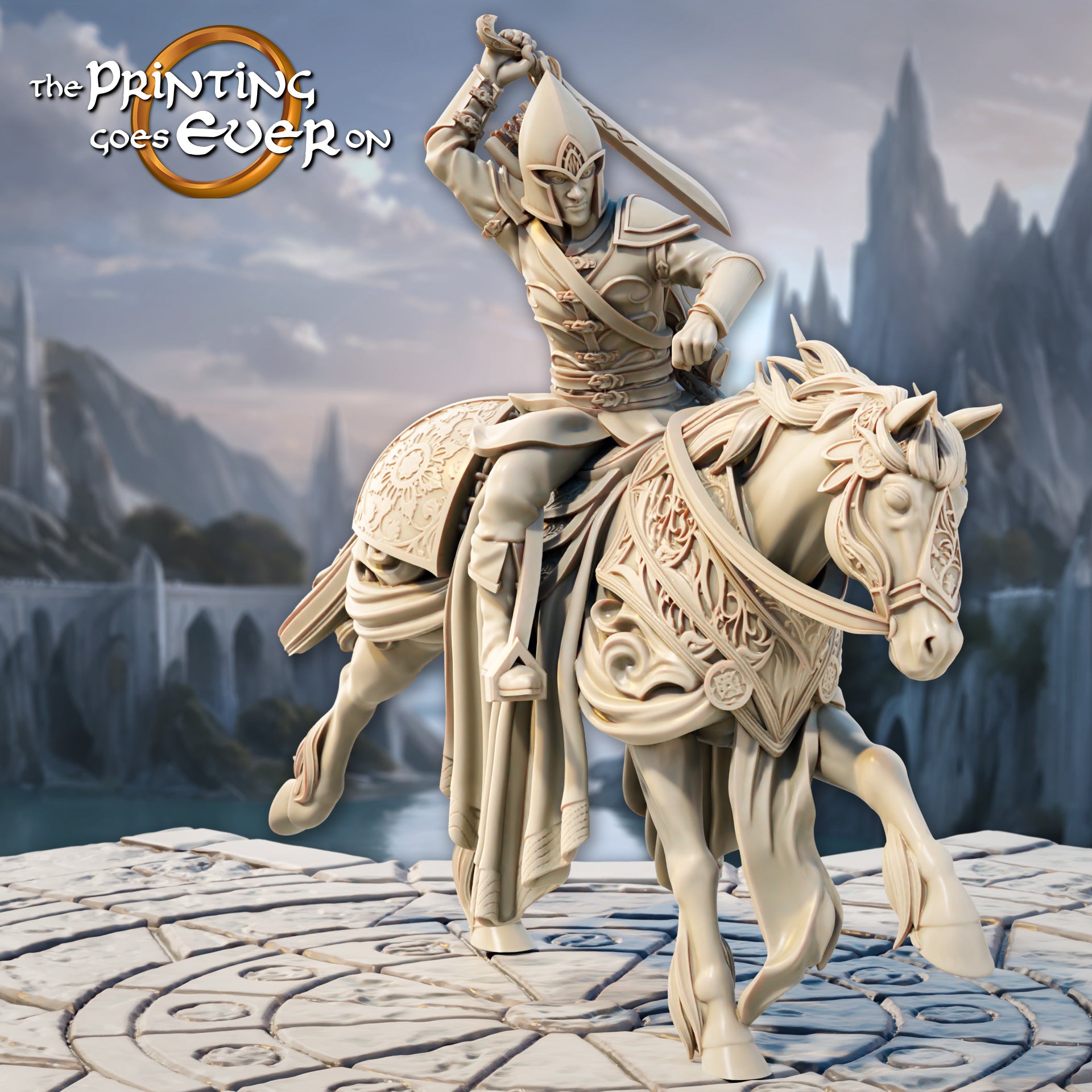 Foto del producto Tabletop 28mm The Printing Goes Ever On (TPGEO) 0: Jinete Elfo - 3 Guerreros del Pueblo Élfico a Caballo - Exploradores y Arqueros Montados