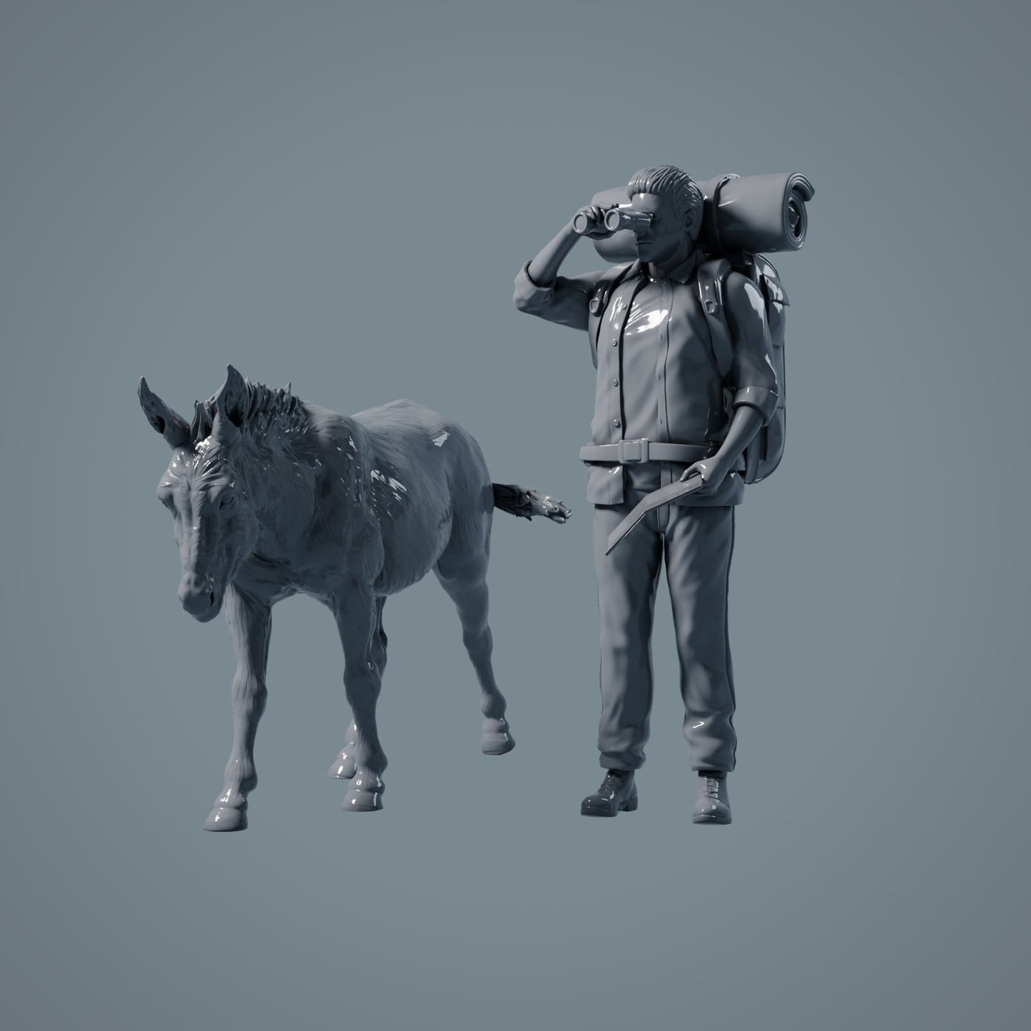 Figura de animal de granja: burro caminando (a018)