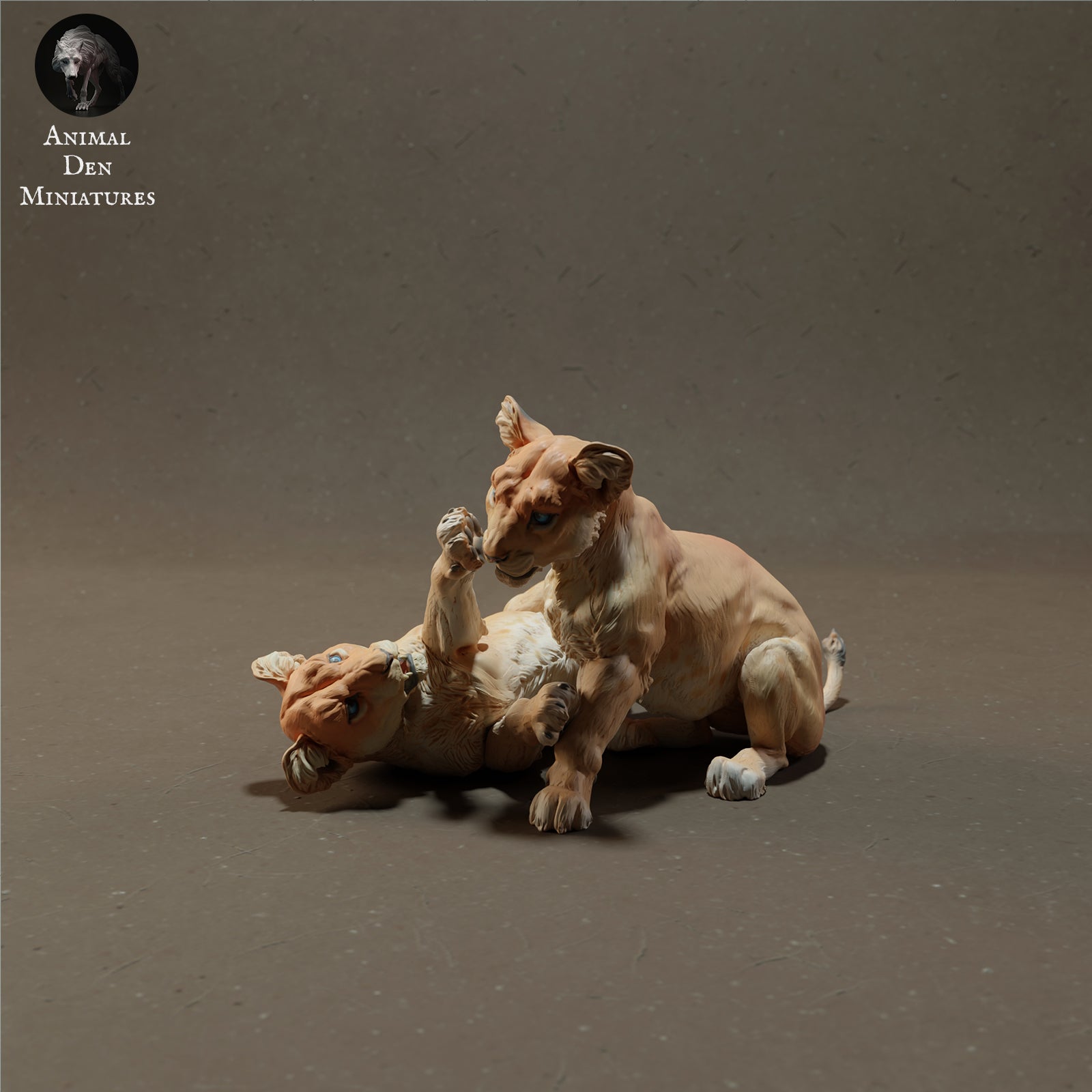 Foto del producto figura de animal diorama, modelismo: 0: cachorros de león jugando - animales de la sabana