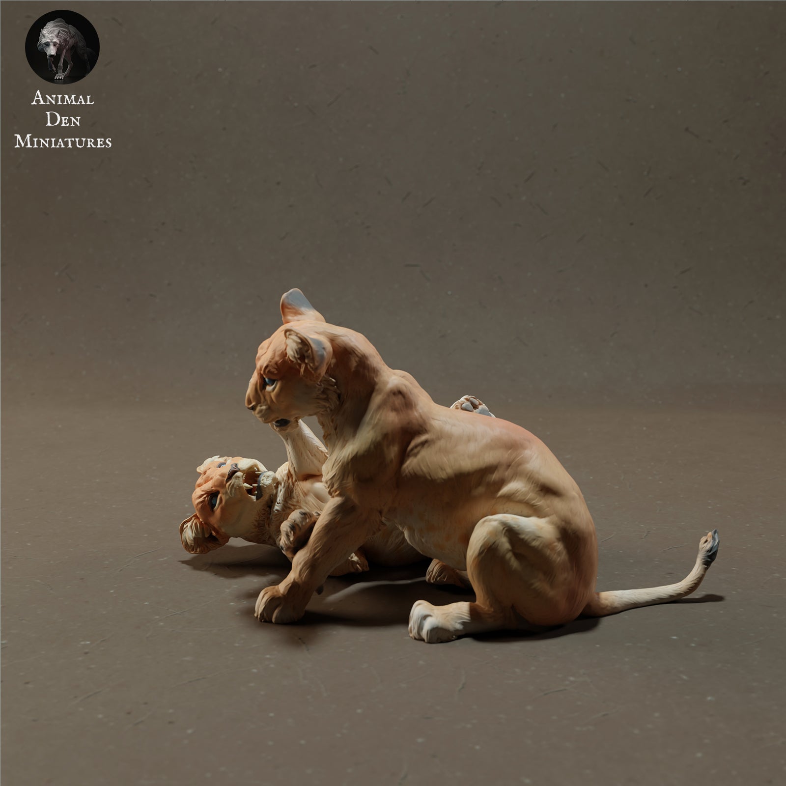 Foto del producto figura de animal diorama, modelismo: 0: cachorros de león jugando - animales de la sabana