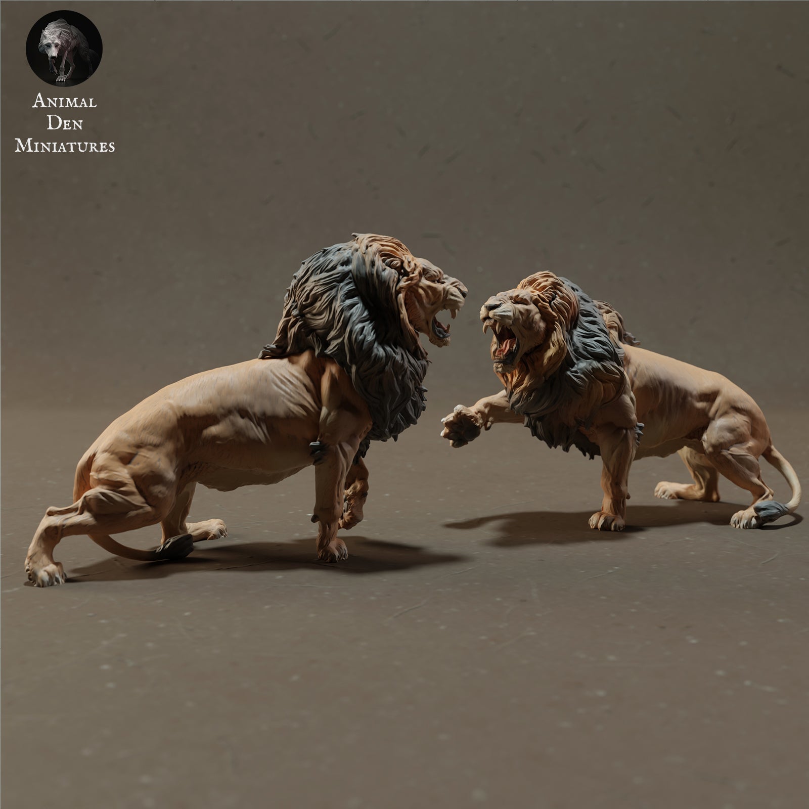 Foto del producto figura de animal diorama, modelismo: 0: leones luchando - animales de la sabana