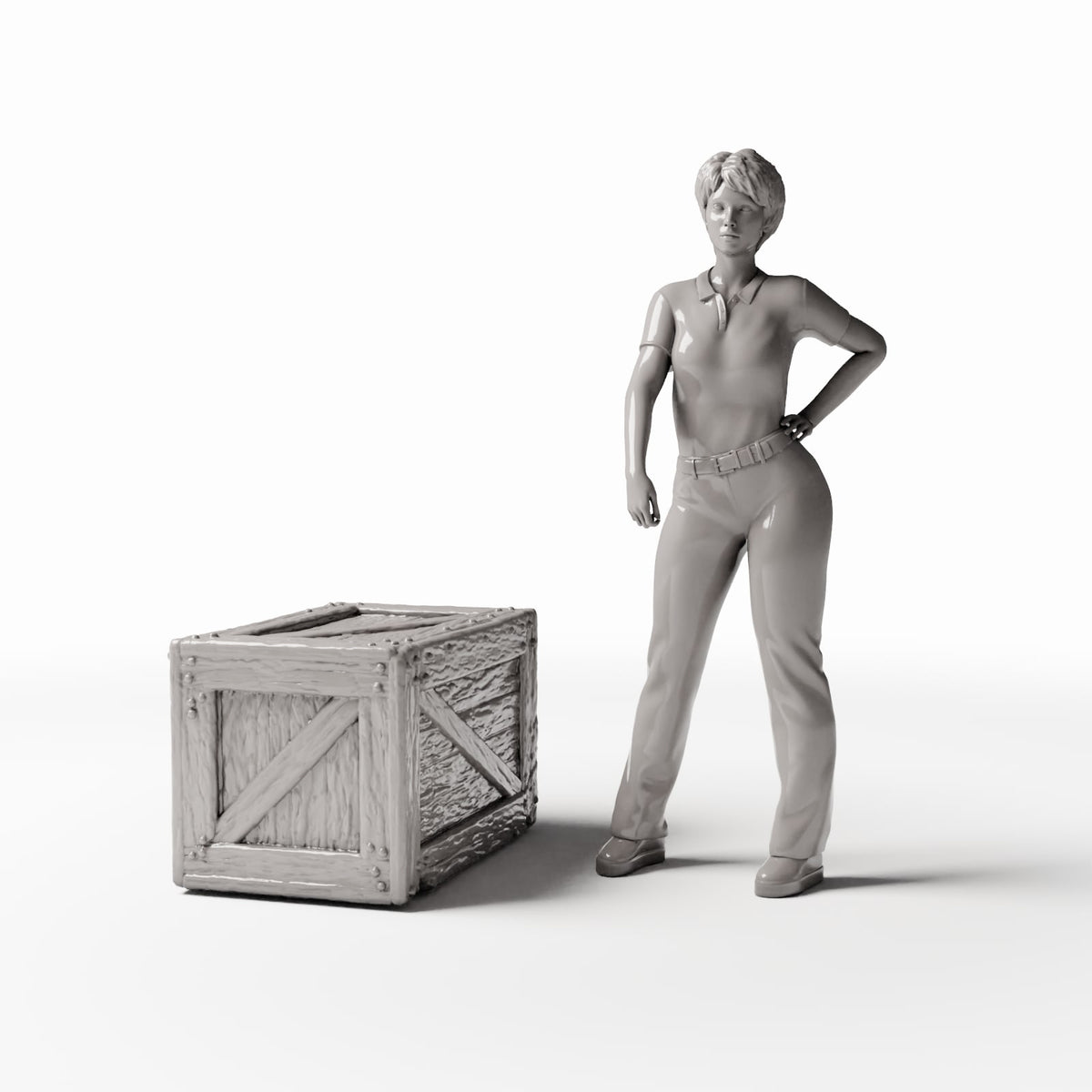 MyPortal Studios set 23, model 1380: junto a una figura humana a escala 1:35