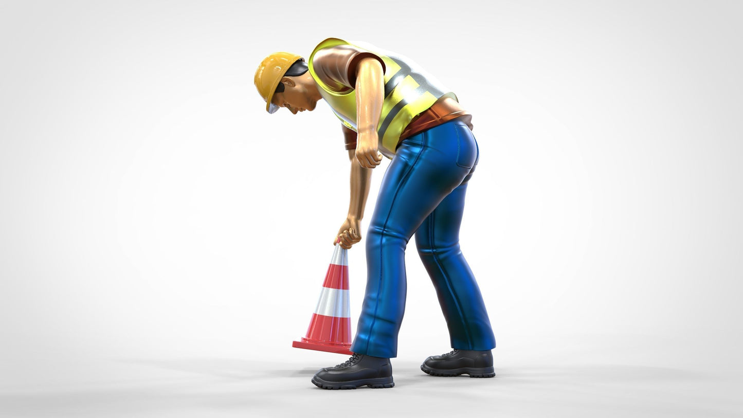 Produktfoto 0: Streckenposten oder Arbeiter: Absicherung mit Pylonen