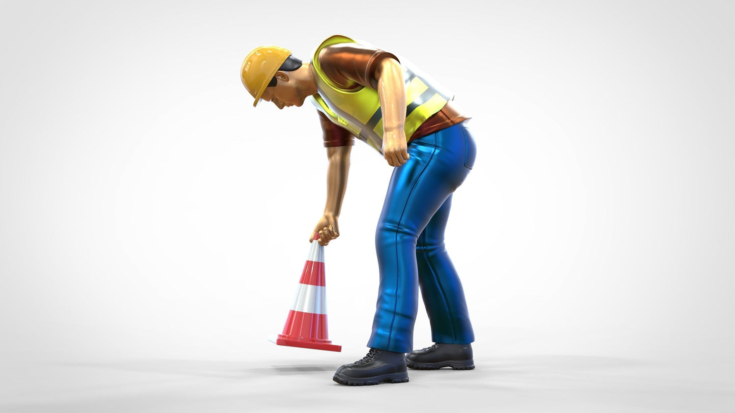 Produktfoto 0: Streckenposten oder Arbeiter: Absicherung mit Pylonen
