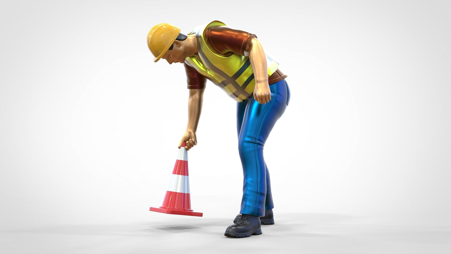 Produktfoto 0: Streckenposten oder Arbeiter: Absicherung mit Pylonen