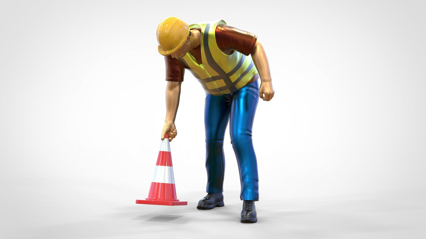 Produktfoto 0: Streckenposten oder Arbeiter: Absicherung mit Pylonen