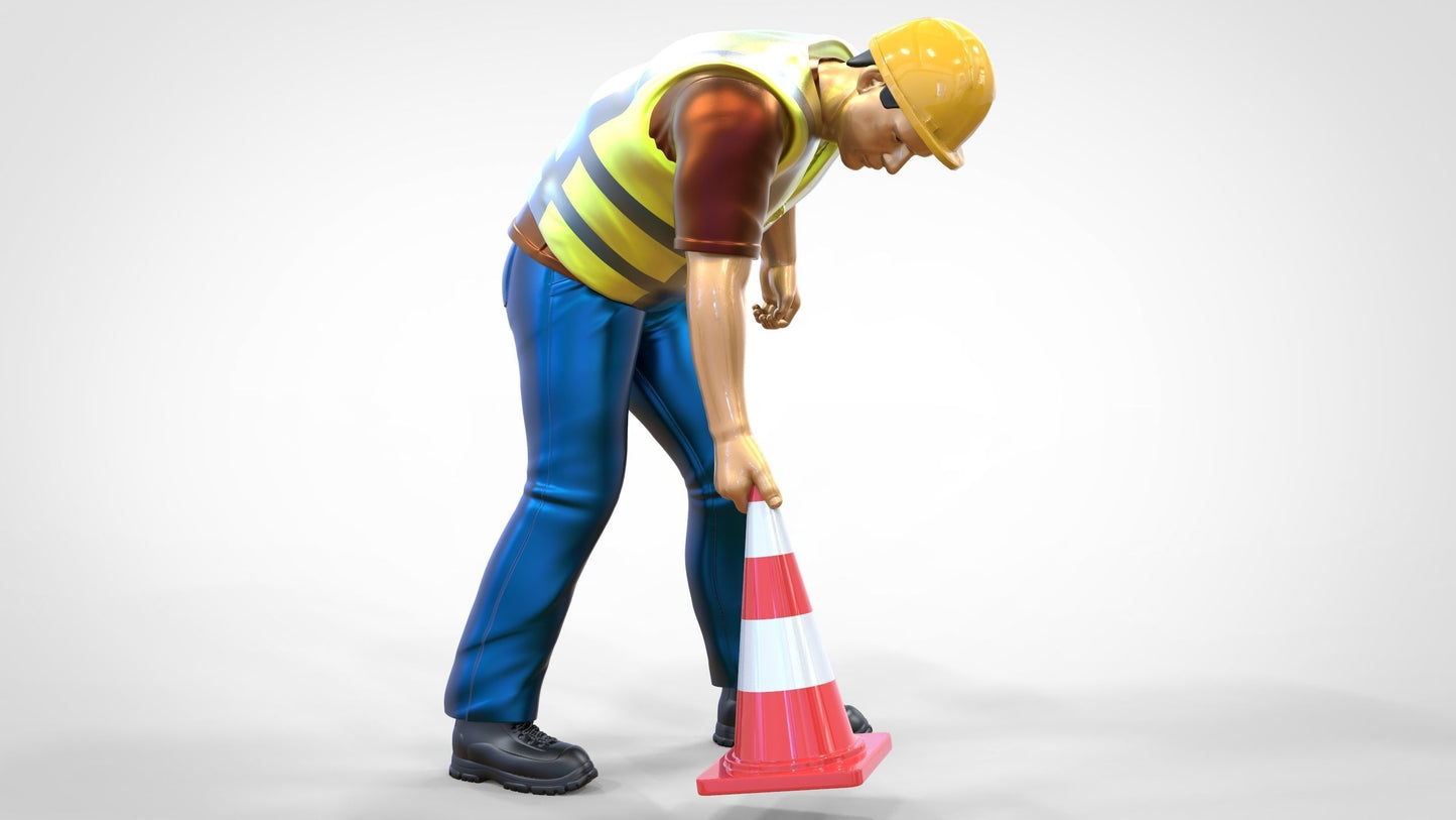 Produktfoto 0: Streckenposten oder Arbeiter: Absicherung mit Pylonen